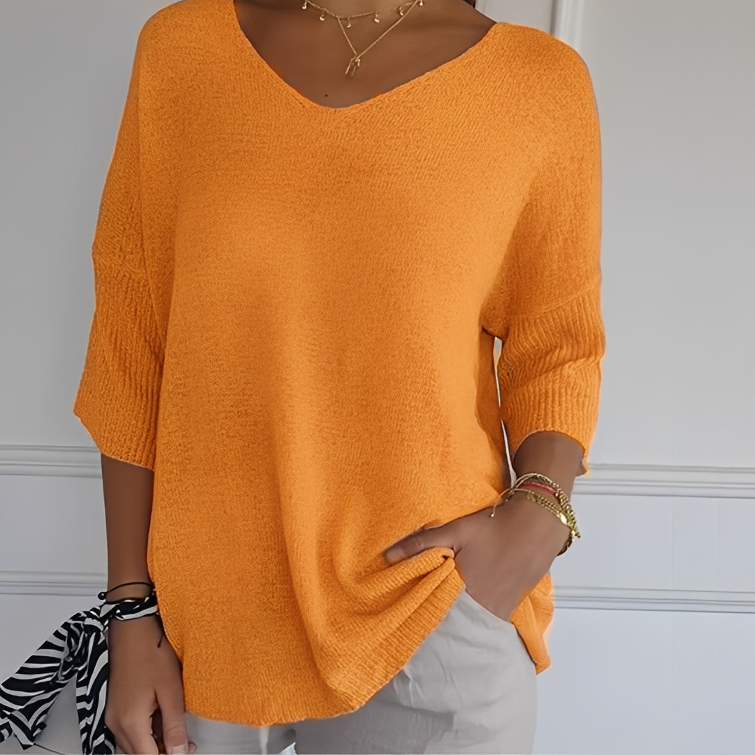 Maglione donna | Taglio lungo e scollo a V