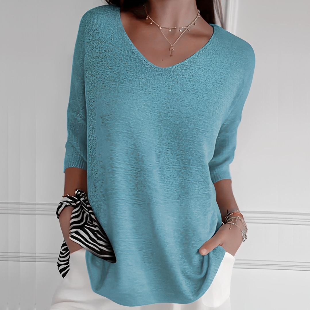 Maglione donna | Taglio lungo e scollo a V