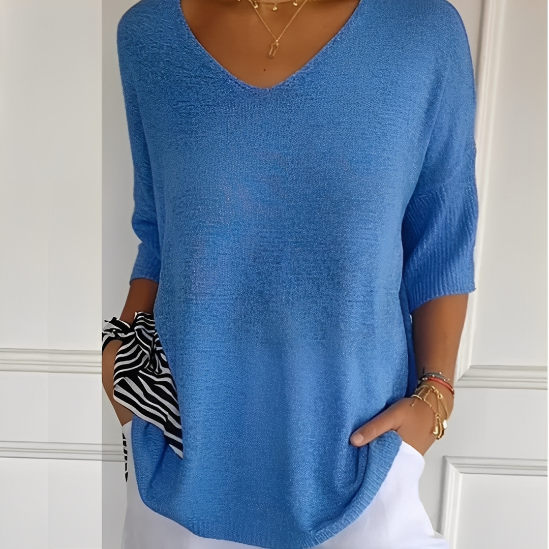 Maglione donna | Taglio lungo e scollo a V