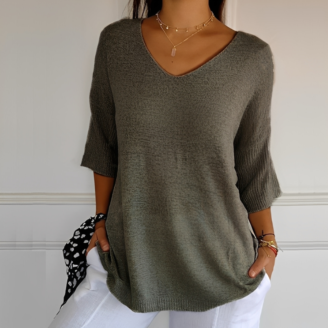 Maglione donna | Taglio lungo e scollo a V