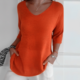 Maglione donna | Taglio lungo e scollo a V