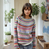 Pullover da donna | Fantasia a righe e scollo a barchetta
