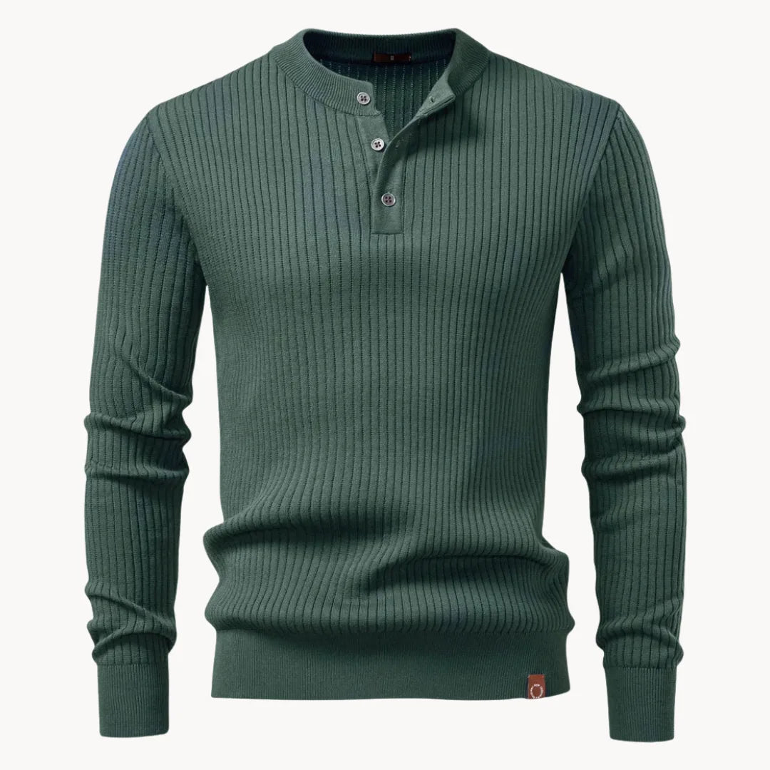 Maglione Slim Fit da Uomo – Con Collo Rotondo e Chiusura a Bottone, Adatto per Uso Casual e Quotidiano