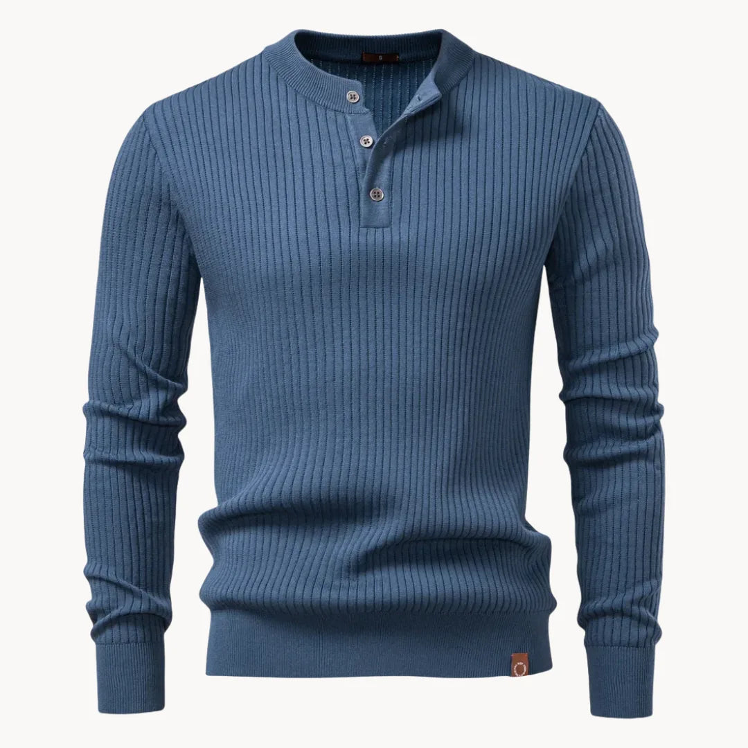 Maglione Slim Fit da Uomo – Con Collo Rotondo e Chiusura a Bottone, Adatto per Uso Casual e Quotidiano