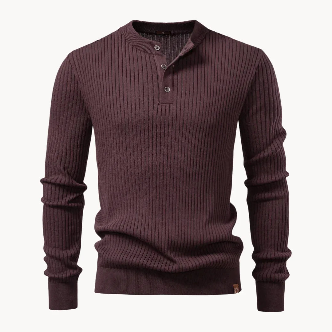 Maglione Slim Fit da Uomo – Con Collo Rotondo e Chiusura a Bottone, Adatto per Uso Casual e Quotidiano