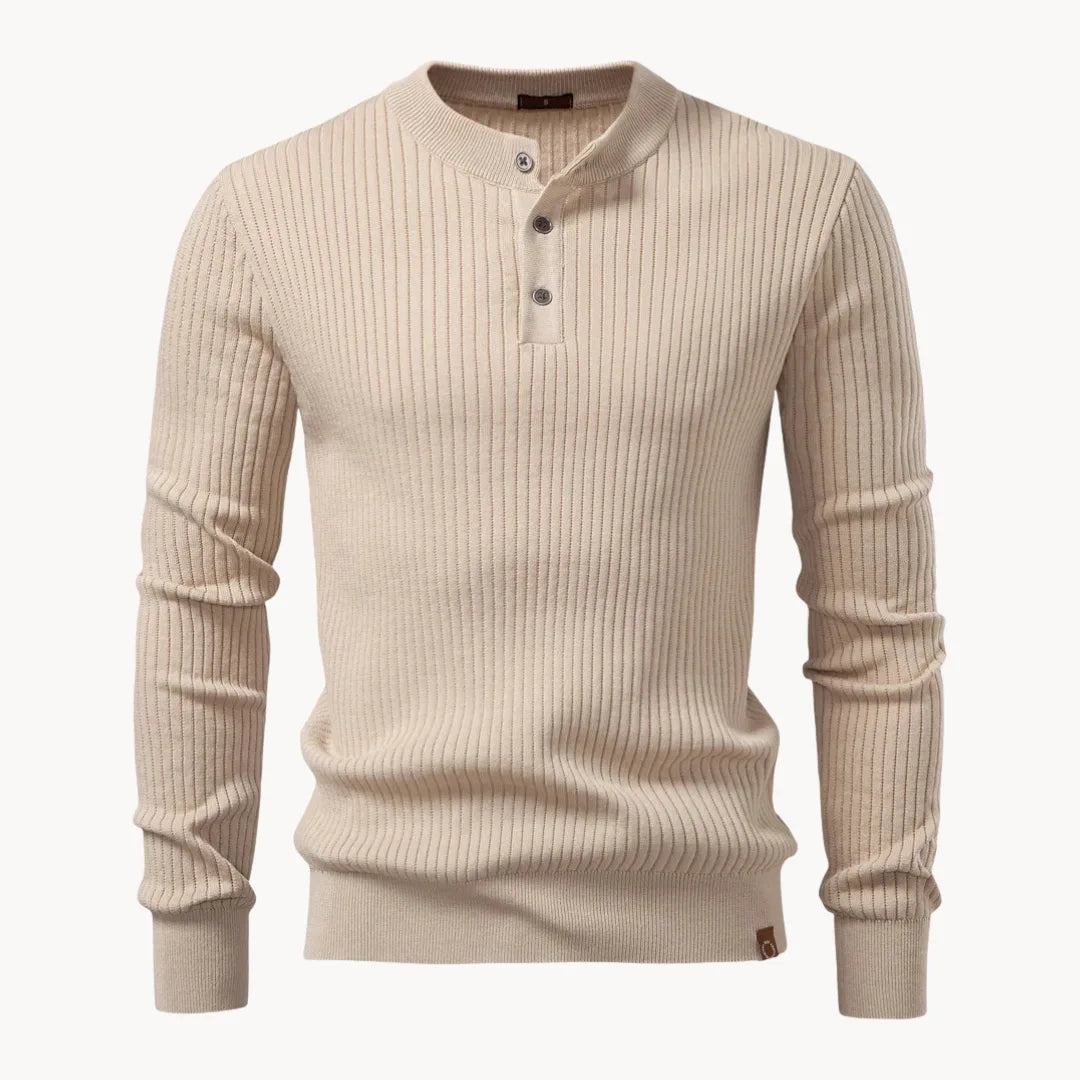 Maglione Slim Fit da Uomo – Con Collo Rotondo e Chiusura a Bottone, Adatto per Uso Casual e Quotidiano