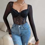 Body Scolpito Donna – Con Maniche Lunghe, Adatto per Uso Casual e Serale