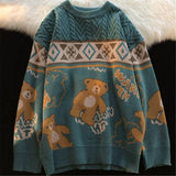 Maglione da donna in maglia a trecce con orsetti – Strato originale e accogliente per le giornate invernali