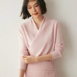Maglione Donna con Incrocio Frontale – Maglia Sottile Raffinata per Ufficio e Abbigliamento Smart Casual