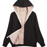 Donna - Giacca in pile con cappuccio - Comode maniche lunghe