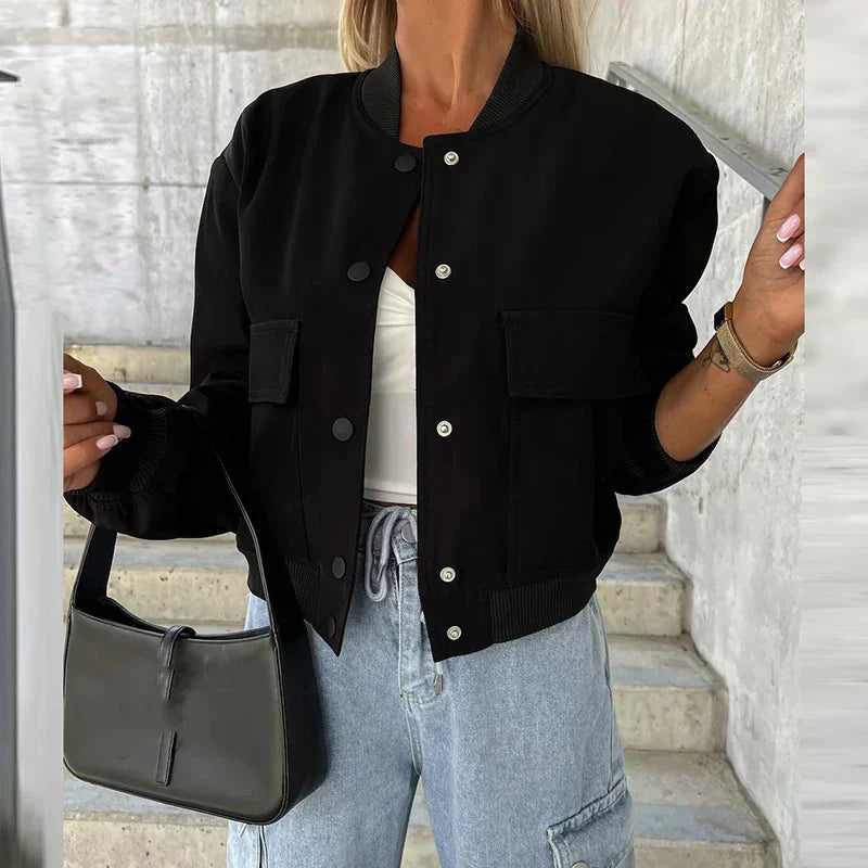 Giacca Donna Sottile – Casual per Primavera e Autunno, Con Bottoni e Zip