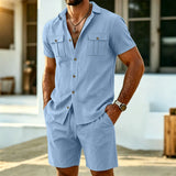 Varel | Set casual in lino da uomo per le giornate calde