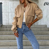 Giacca Donna Sottile – Casual per Primavera e Autunno, Con Bottoni e Zip