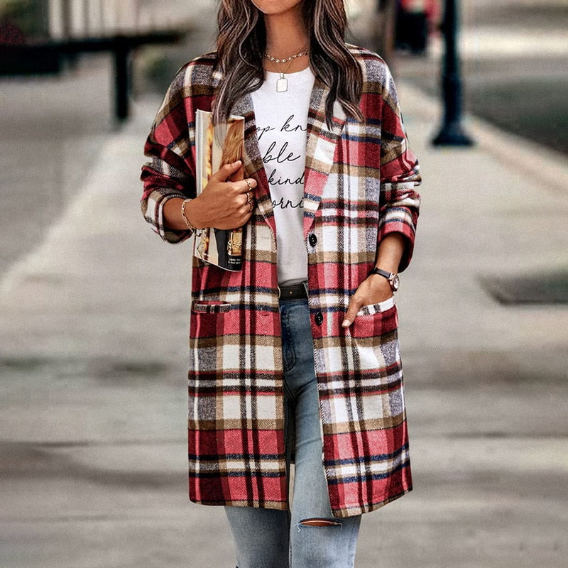 Giacca Regular Fit Donna – Casual, Con Bottoni, Adatta per Autunno e Inverno