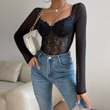 Body Scolpito Donna – Con Maniche Lunghe, Adatto per Uso Casual e Serale