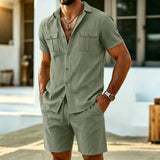 Varel | Set casual in lino da uomo per le giornate calde