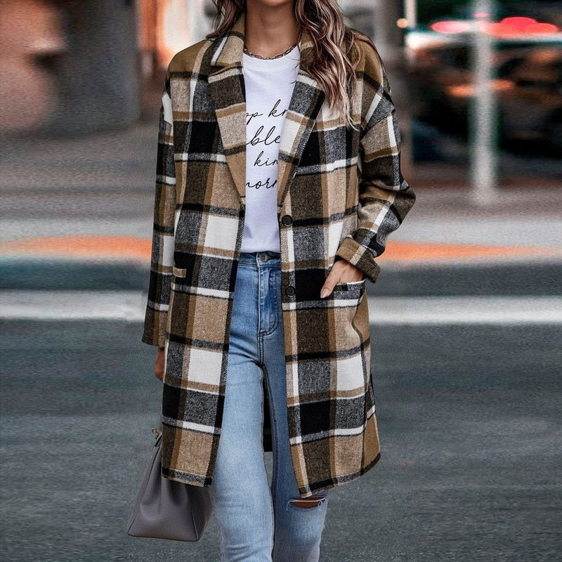 Giacca Regular Fit Donna – Casual, Con Bottoni, Adatta per Autunno e Inverno