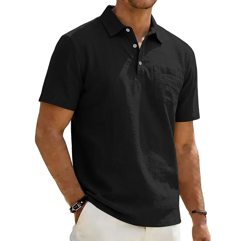 Varel | Polo da uomo in lino a maniche corte