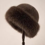 Cappello da Donna in Pelliccia Sintetica – Nero, Accessorio Elegante per Inverno per Giornate Fredde