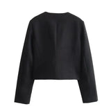 Donna - Bomber cropped - Collo rotondo