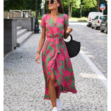 Maxi abito estivo con spacco di tendenza da donna
