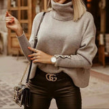 Maglione a collo alto a coste da donna con dettaglio bottoni sulle maniche, maglia top