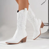 Donna - Stivali da cowboy moderni - Stile con tacco a blocco