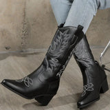 Donna - Stivali da cowboy moderni - Stile con tacco a blocco
