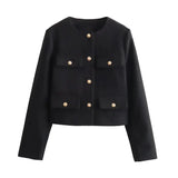 Donna - Bomber cropped - Collo rotondo