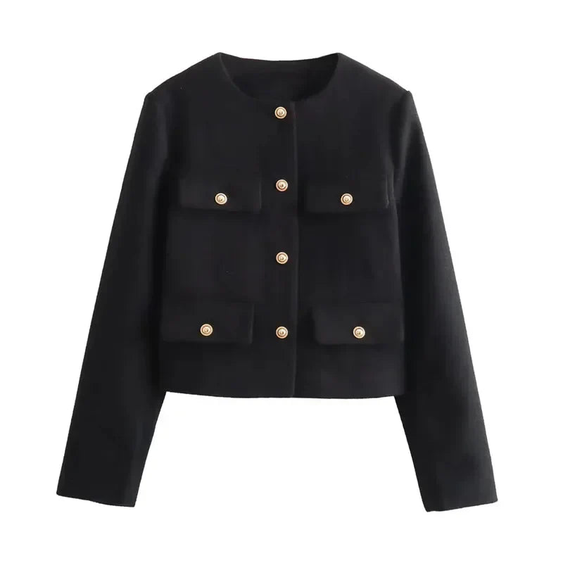 Donna - Bomber cropped - Collo rotondo