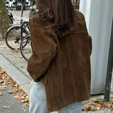 Donna - Giacca blazer cropped marrone - Stile chic