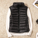 Gilet imbottito leggero da donna – Strato invernale trapuntato senza maniche con collo alto rialzato