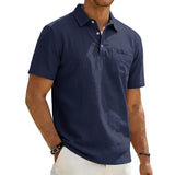 Varel | Polo da uomo in lino a maniche corte