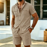 Varel | Set casual in lino da uomo per le giornate calde
