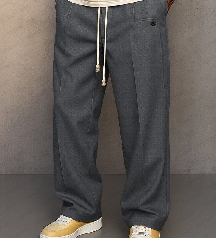 Pantaloni Slim Fit da Uomo – Adatti per Lavoro e Tempo Libero, Con Cerniera e Vita Elastico