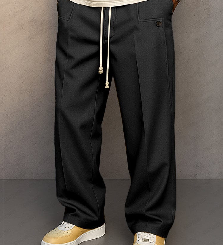 Pantaloni Slim Fit da Uomo – Adatti per Lavoro e Tempo Libero, Con Cerniera e Vita Elastico