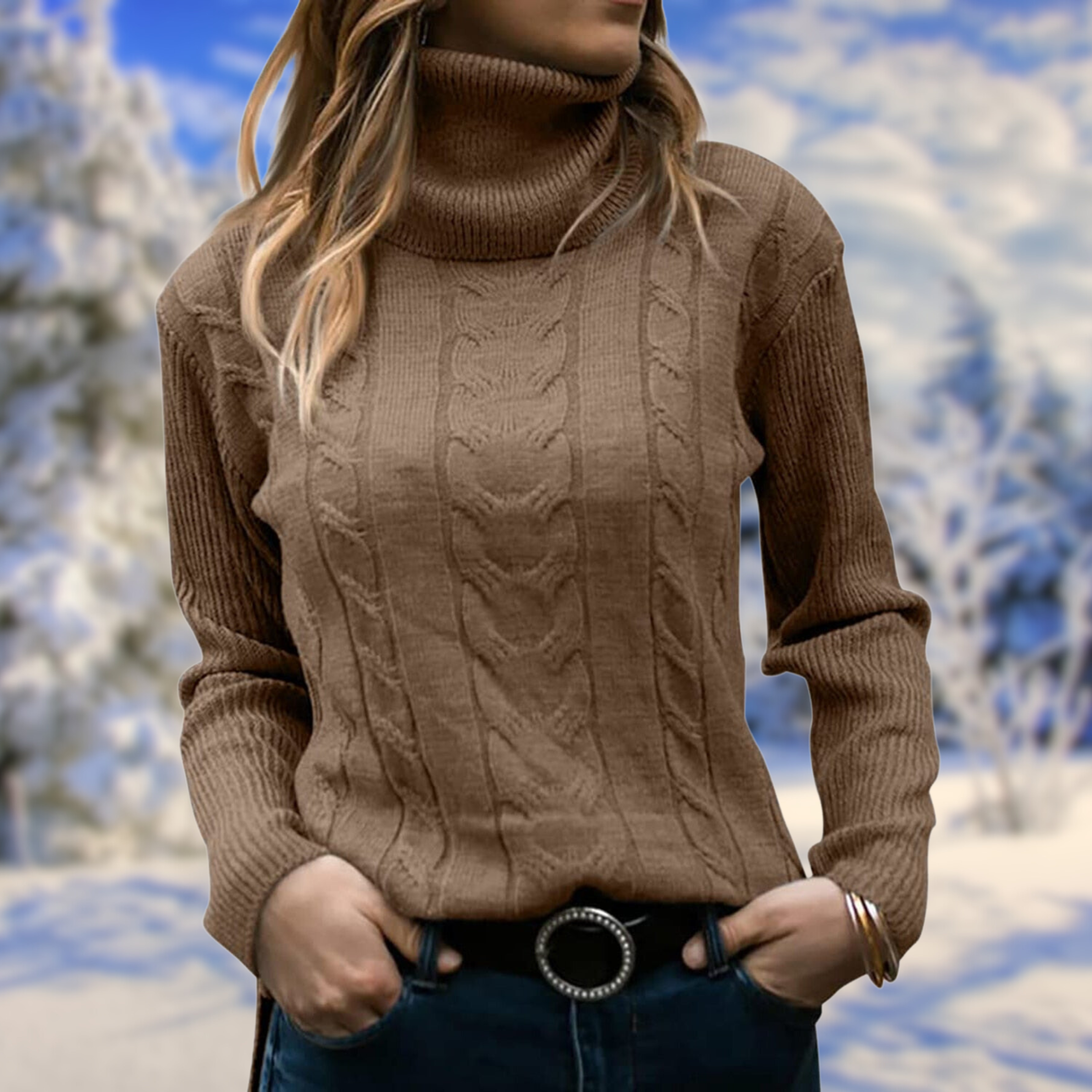 Maglione a Collo Alto da Donna – Morbido, Caldo, Pullover Slim, Maglione Elegante e Confortevole