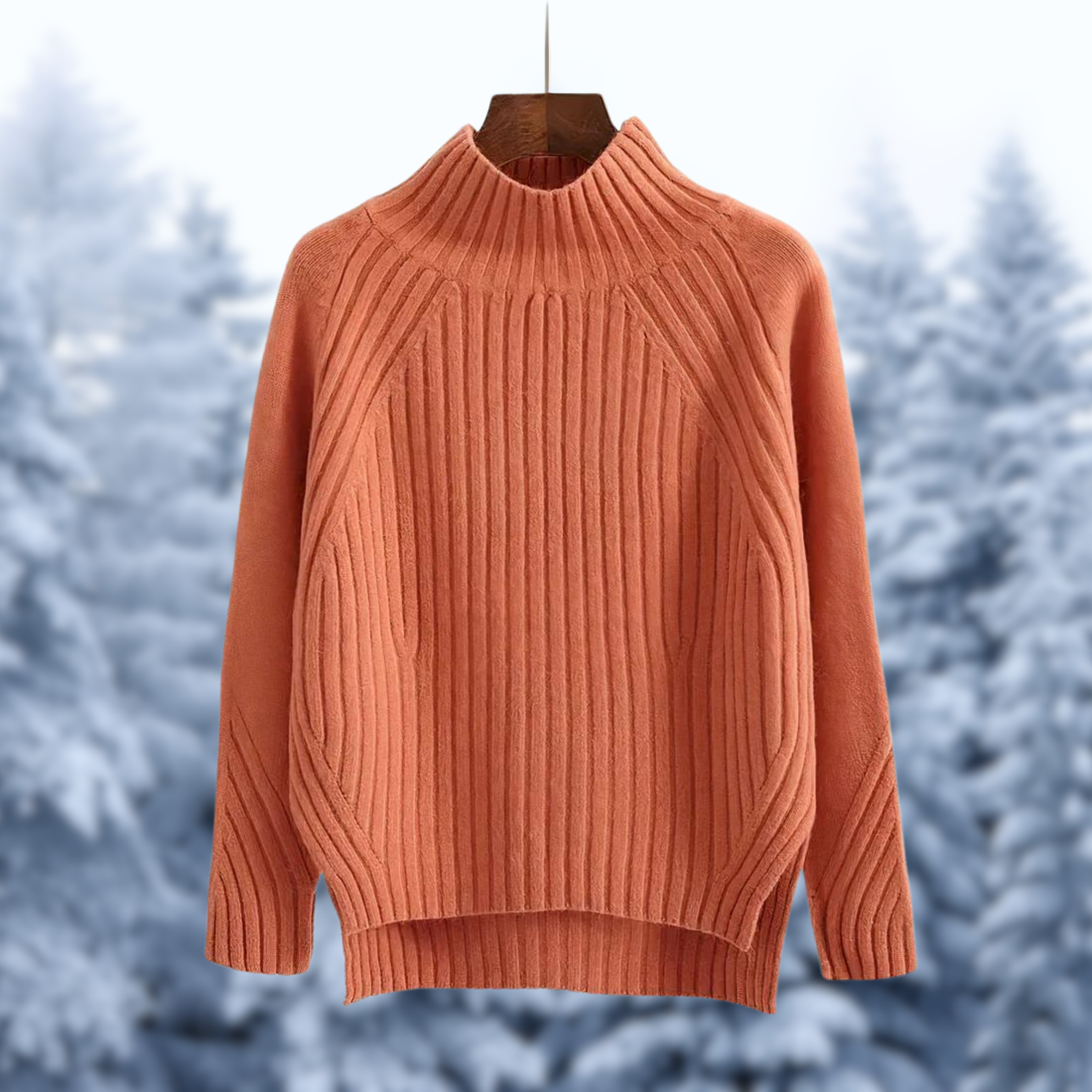 Maglione da donna in maglia a coste con collo alto – Strato invernale testurizzato dalla vestibilità morbida per il comfort quotidiano