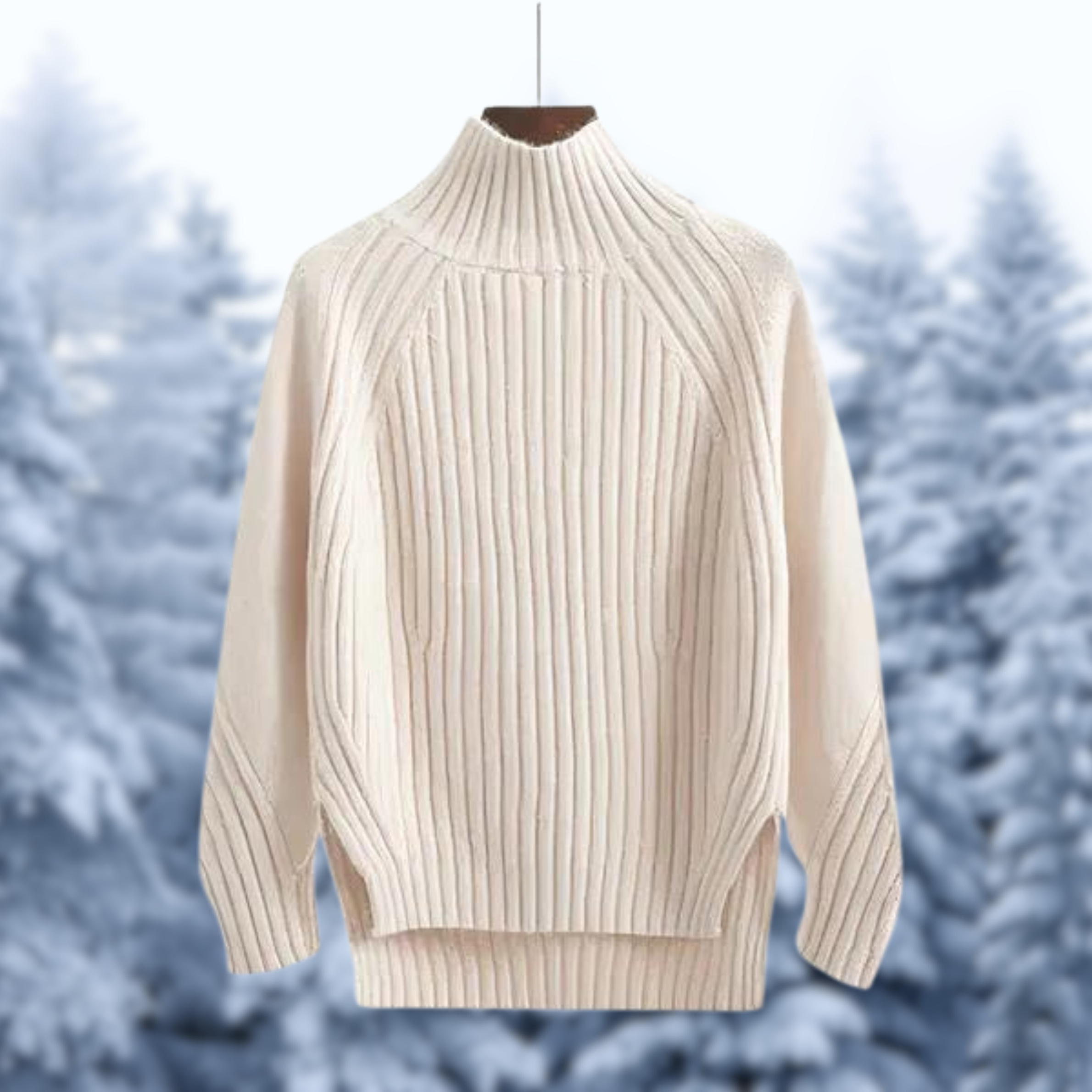 Maglione da donna in maglia a coste con collo alto – Strato invernale testurizzato dalla vestibilità morbida per il comfort quotidiano