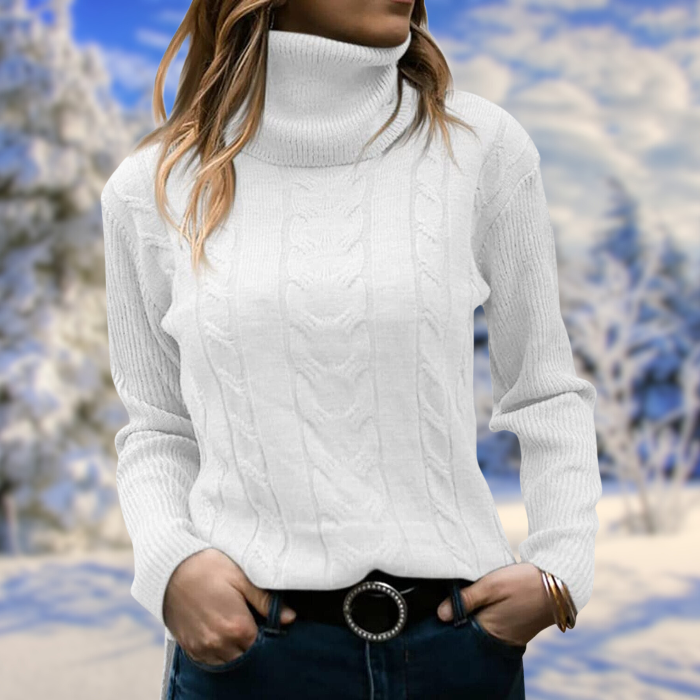 Maglione a Collo Alto da Donna – Morbido, Caldo, Pullover Slim, Maglione Elegante e Confortevole