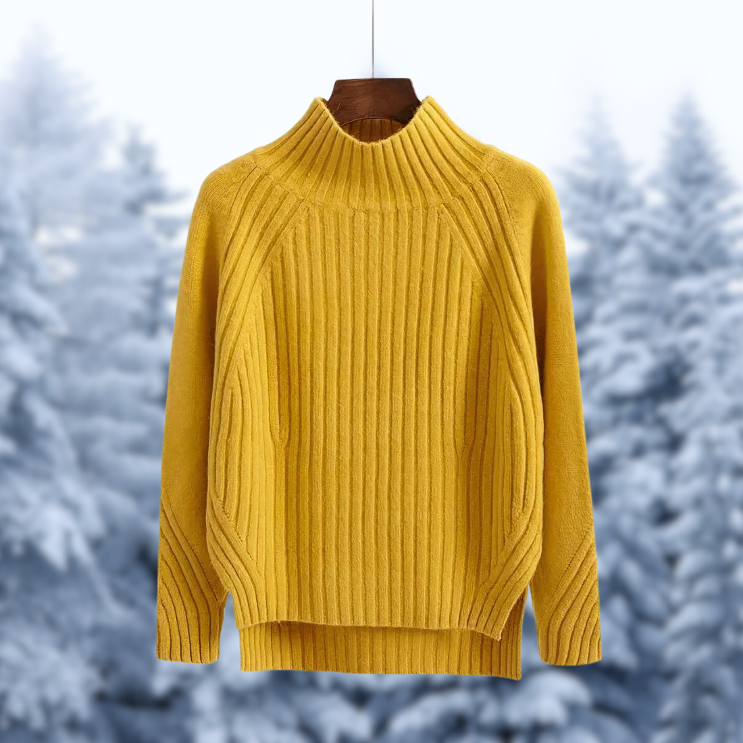 Maglione da donna in maglia a coste con collo alto – Strato invernale testurizzato dalla vestibilità morbida per il comfort quotidiano