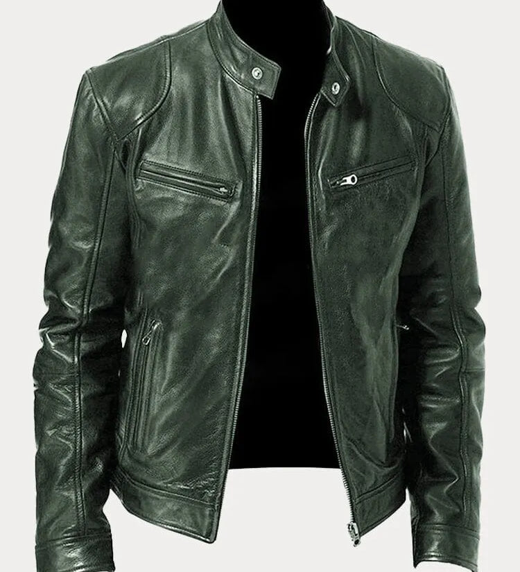 Elisabetta™ | Giacca in pelle con zip frontale