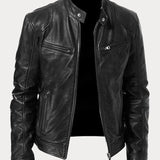 Elisabetta™ | Giacca in pelle con zip frontale