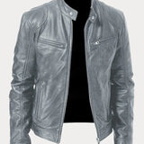 Elisabetta™ | Giacca in pelle con zip frontale