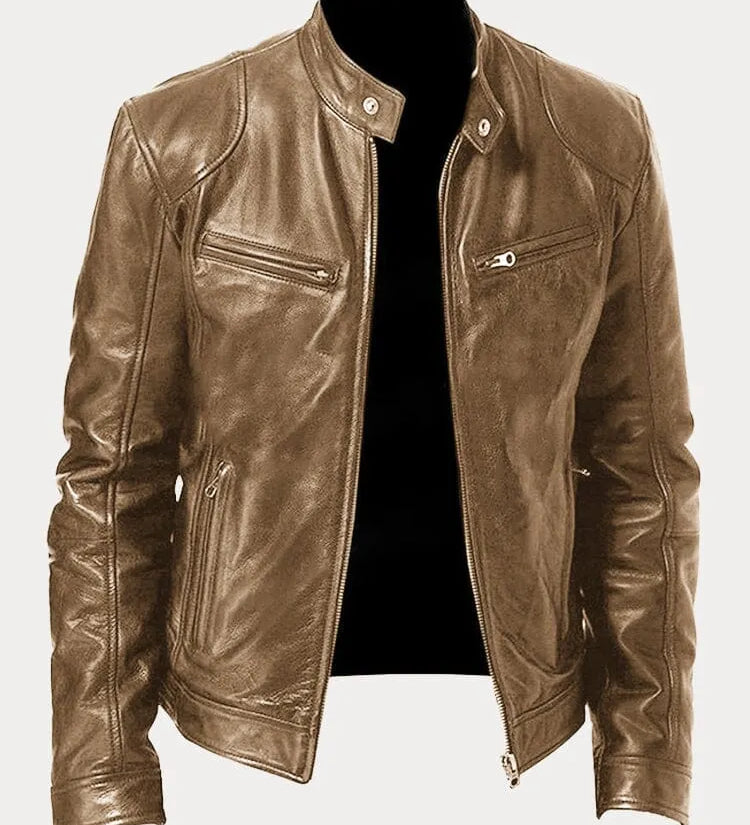 Elisabetta™ | Giacca in pelle con zip frontale