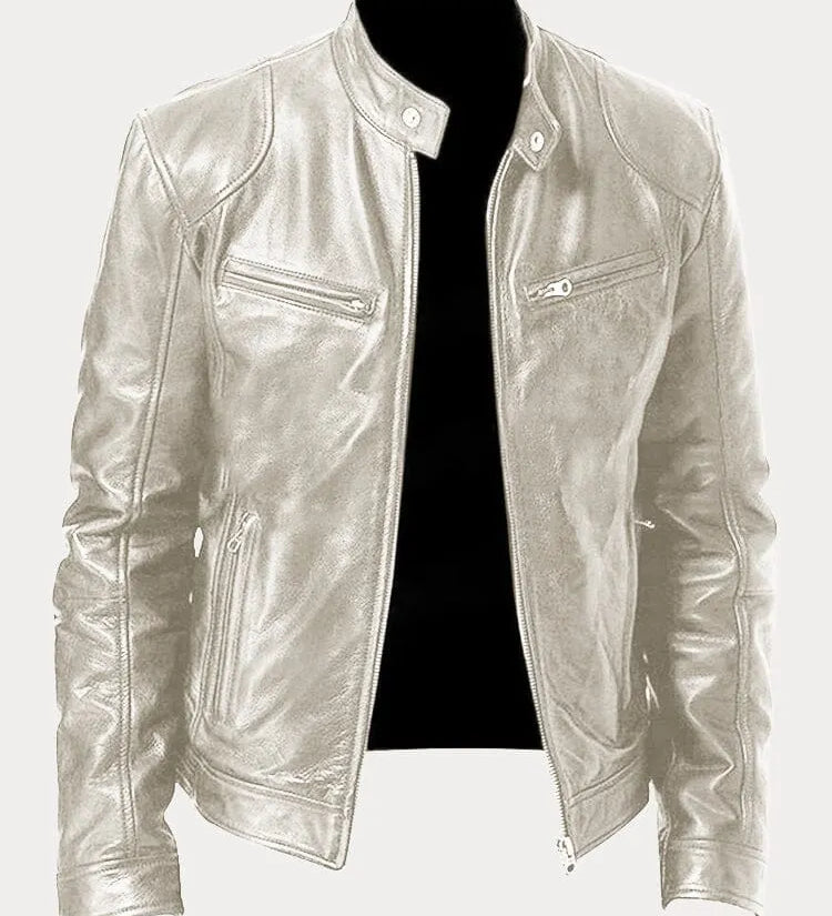 Elisabetta™ | Giacca in pelle con zip frontale