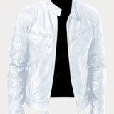 Elisabetta™ | Giacca in pelle con zip frontale