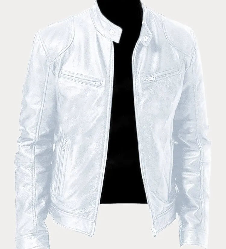 Elisabetta™ | Giacca in pelle con zip frontale