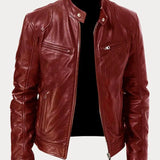 Elisabetta™ | Giacca in pelle con zip frontale