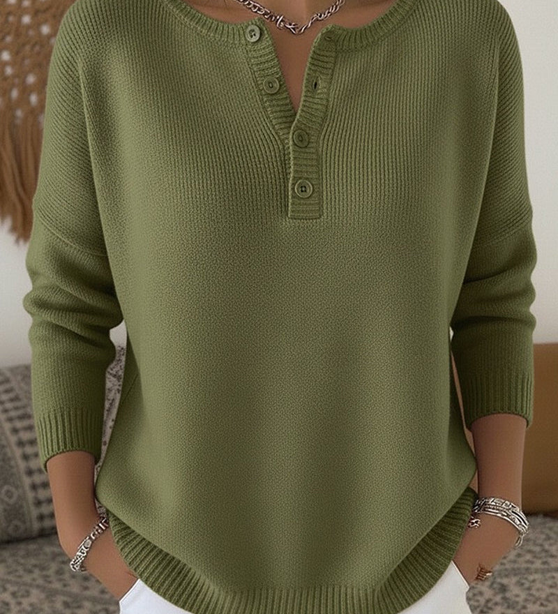 Laura™ | Maglione henley in maglia morbida
